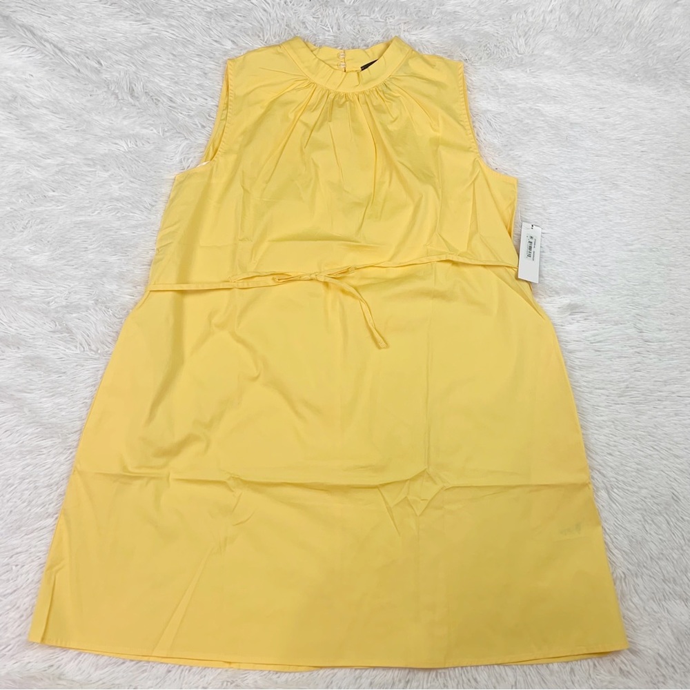 Donna Morgan Sleeveless Stretch Cotton Trapeze Dress Snapdragon yelloe - Picture 2 of 10